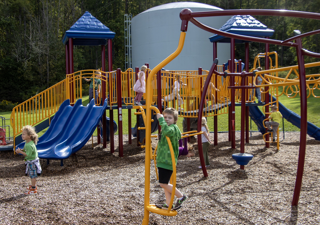 children having fun on a playground