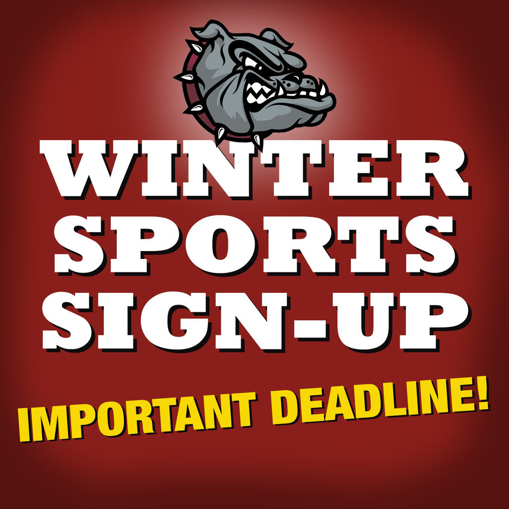 Winter Sports Sign-up; Important Deadline! (Bulldog logo)