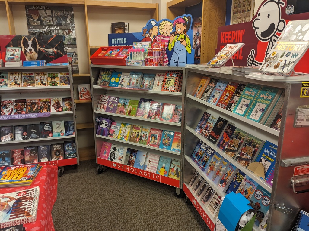 photo of book fair set up in library