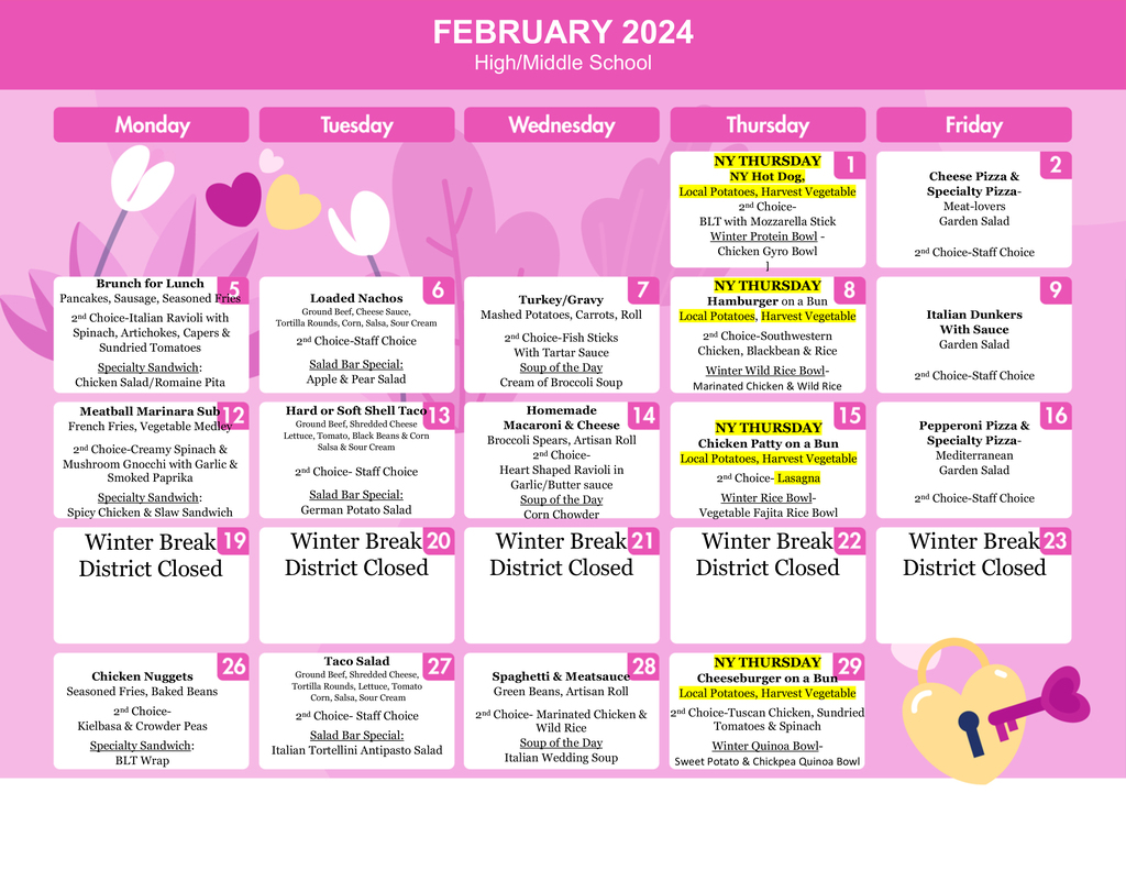 photo of decorative menu; link to an accessible menu is in the main post