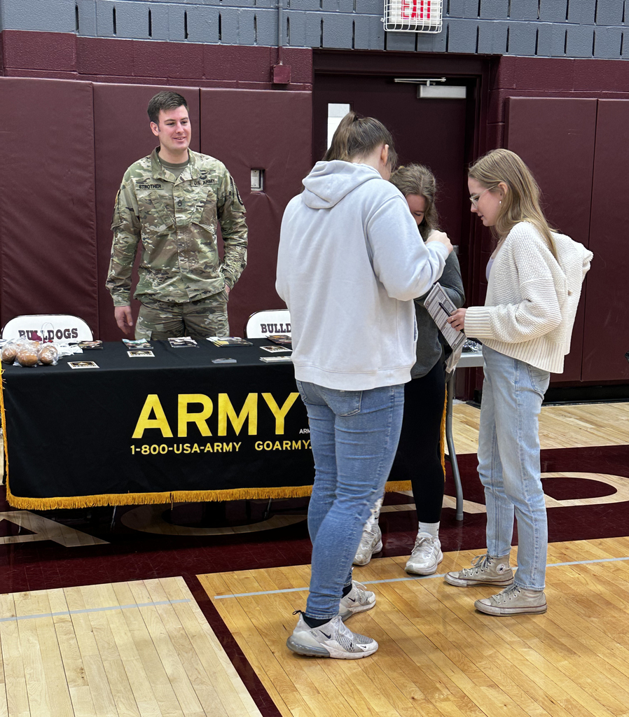 students and an adult at the career fair