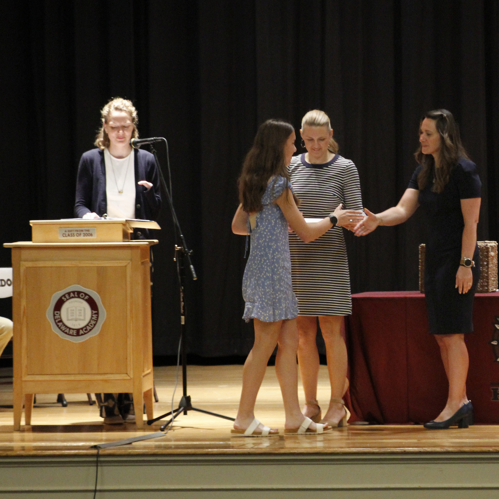 student receiving award