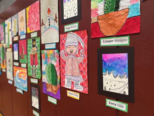 colorful art on the wall