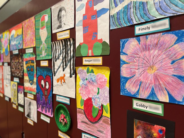 colorful art on the wall