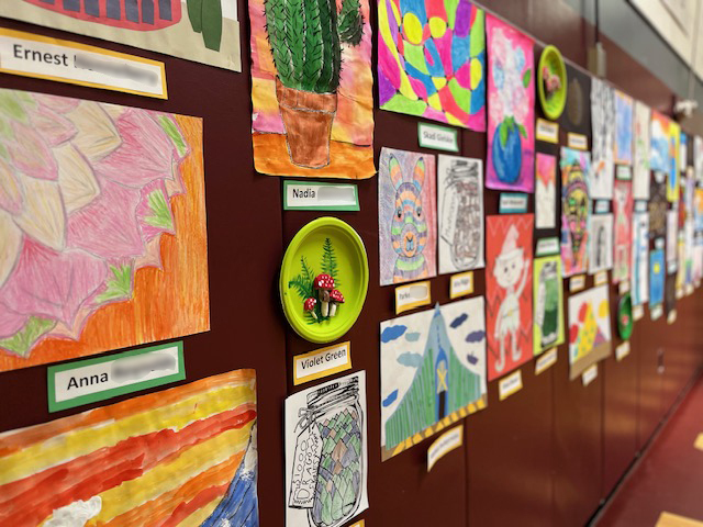 colorful art on the wall