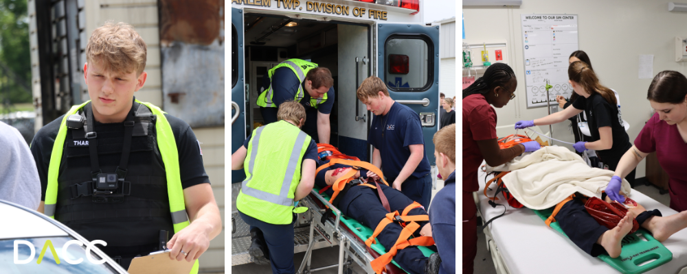 Students from three DACC labs complete an emergency response simulation training on Thursday, April 30, 2026.