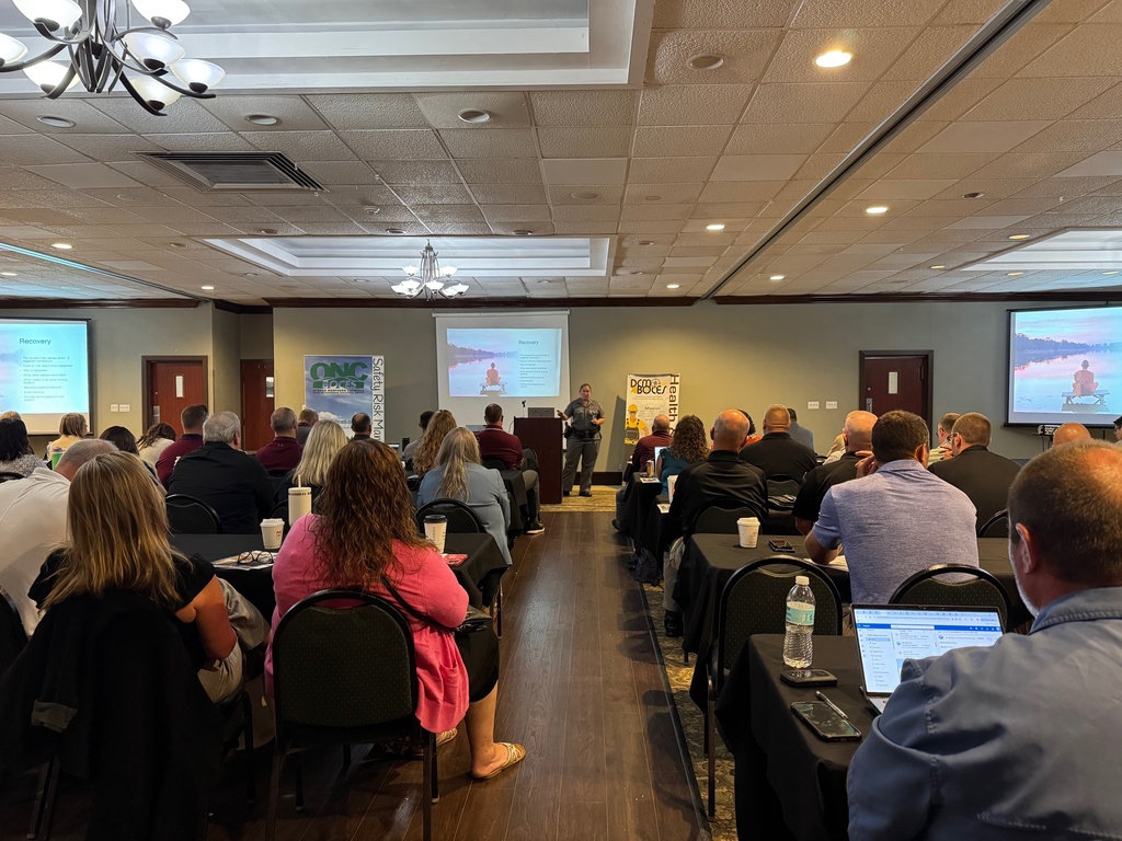 Sergeant Shannon Hartz, the NY State Police School & Community Outreach Coordinator shares her expertise on de-escalation in a morning presentation.