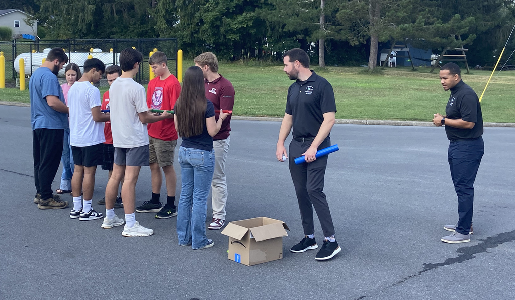 students participate in a group activity