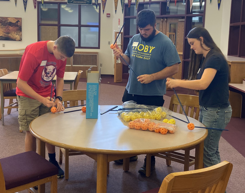 students doing an assembly activity