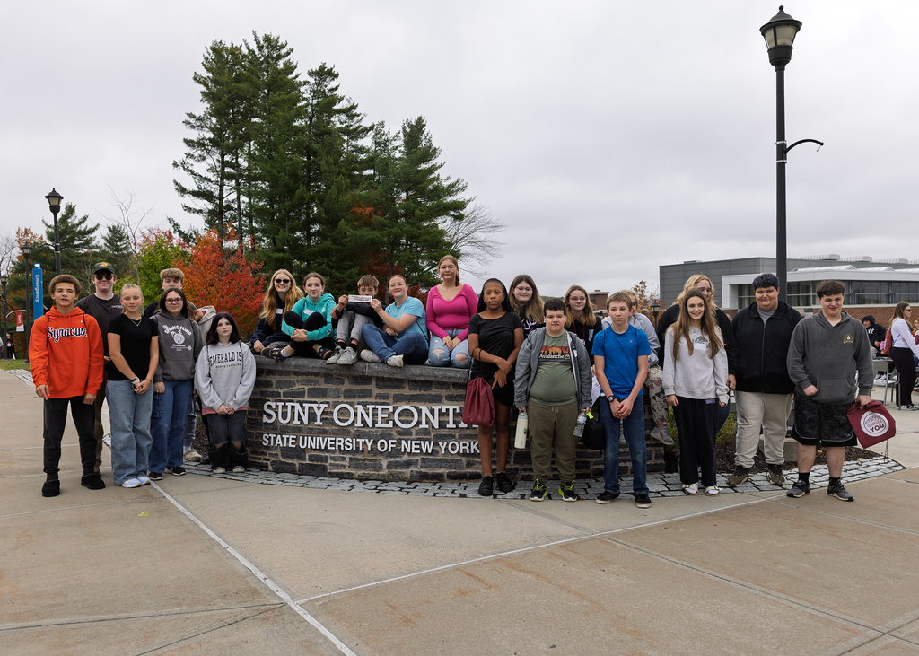 Unadilla Valley students at Oneonta sign