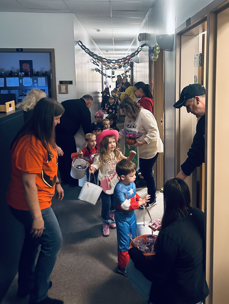 preschool children trick or treating at the Support Services Center