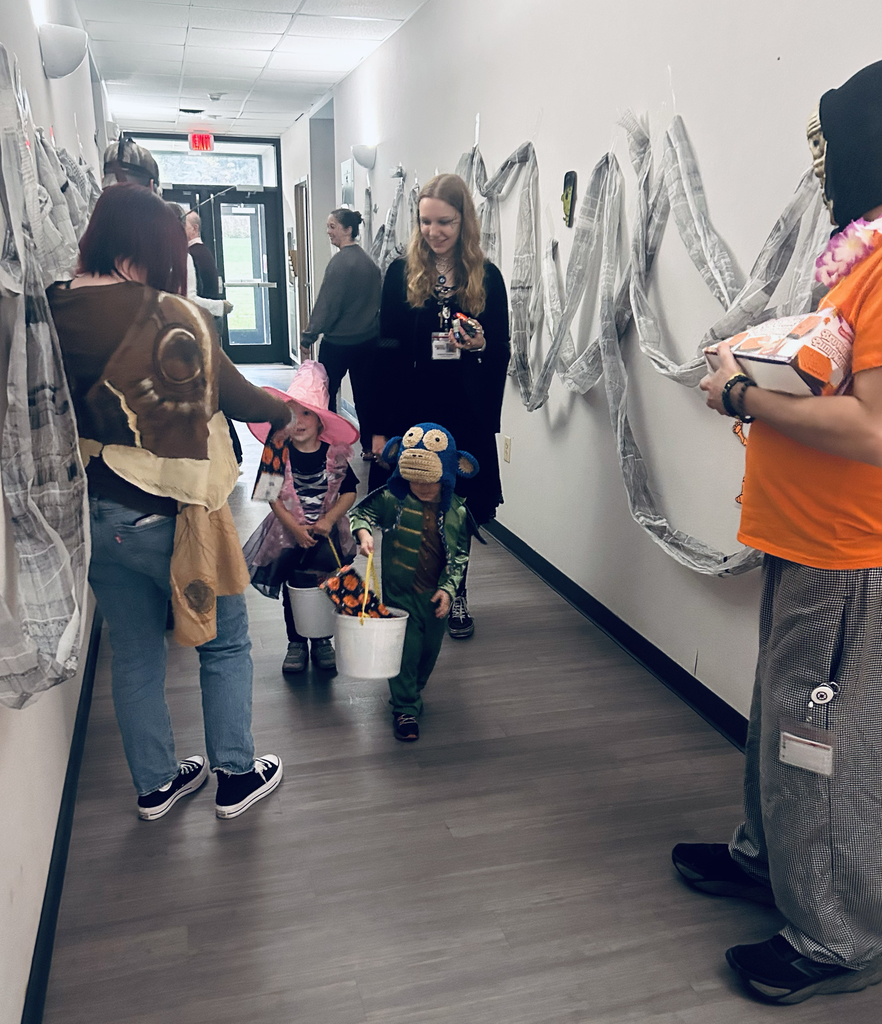 preschool children trick or treating at the Support Services Center