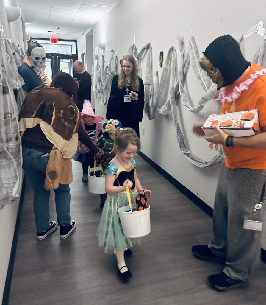preschool children trick or treating at the Support Services Center