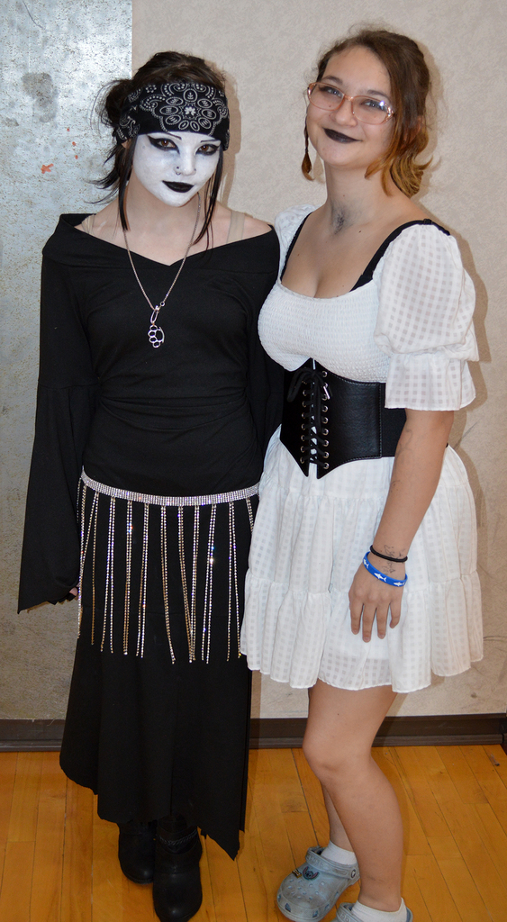 two girls in costume