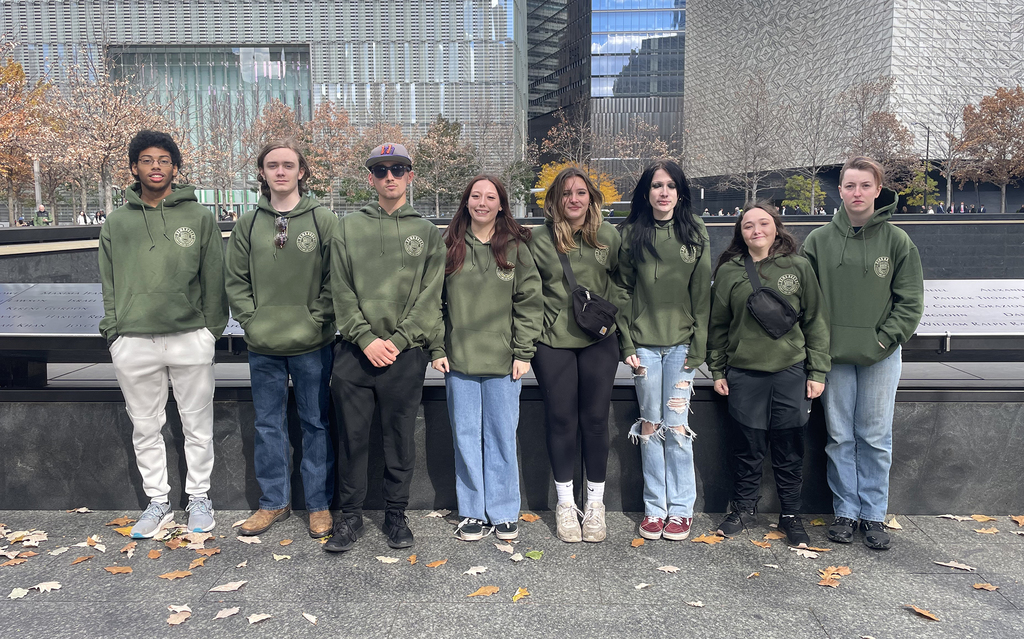Students in NYC at 9/11 memorial site