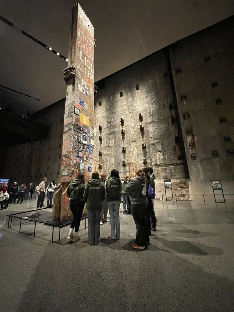 Students in NYC at 9/11 memorial