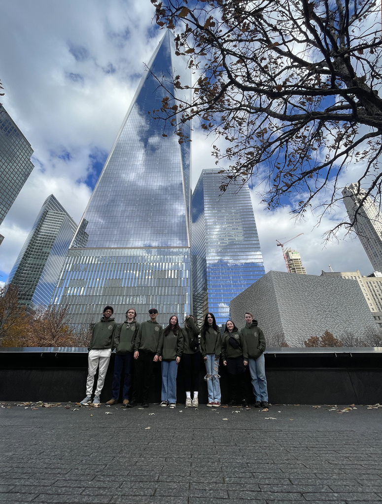 Students in NYC at 9/11 memorial site