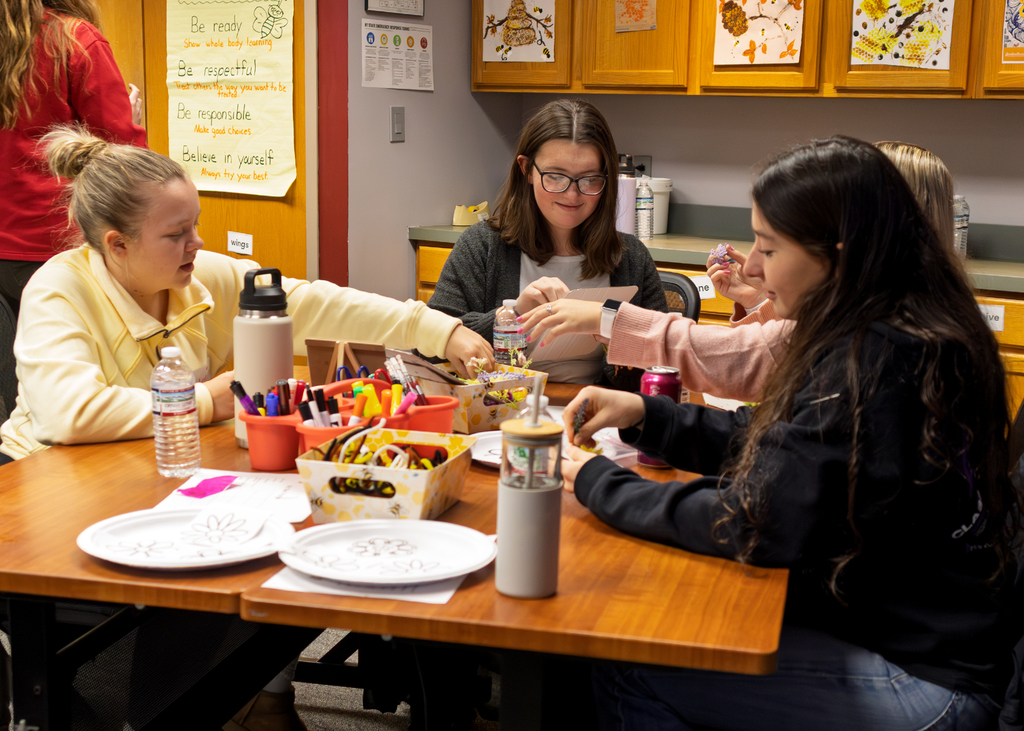 students working on a learning project