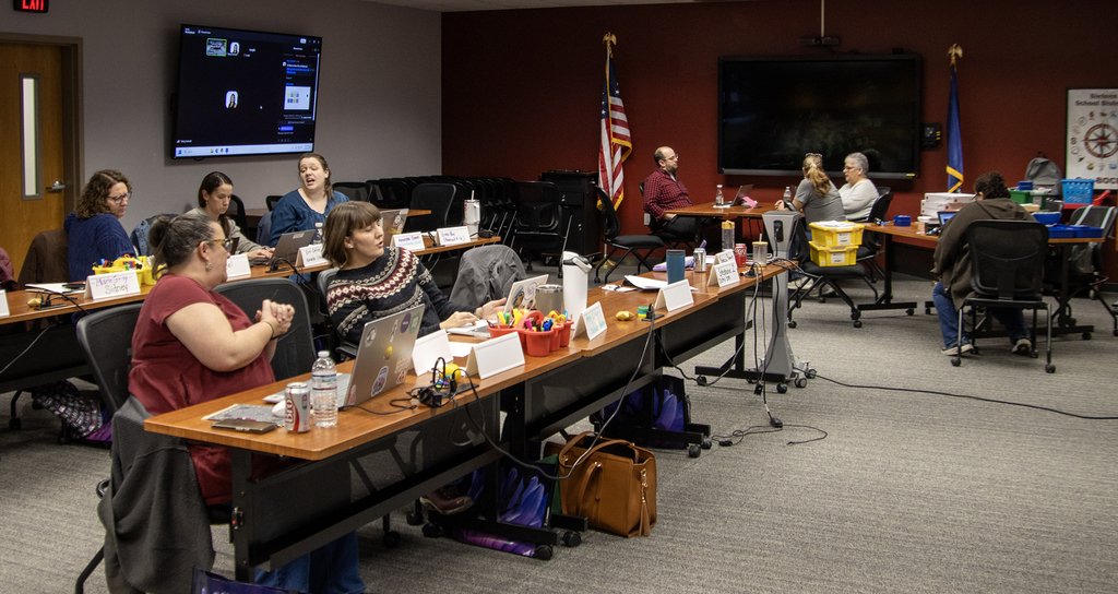school librarians at a meeting