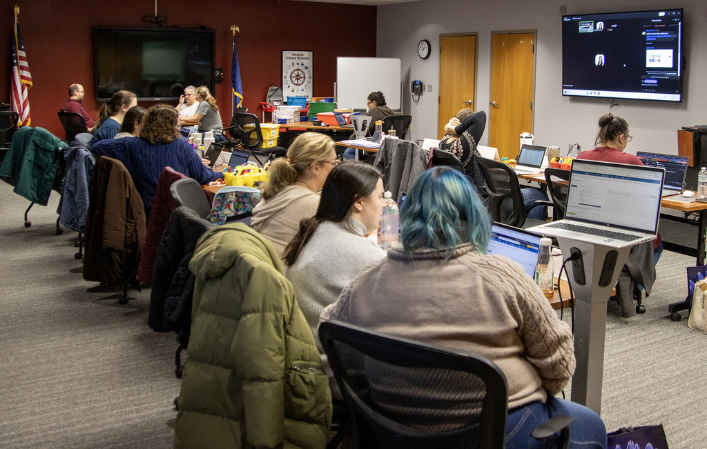 school librarians at a meeting