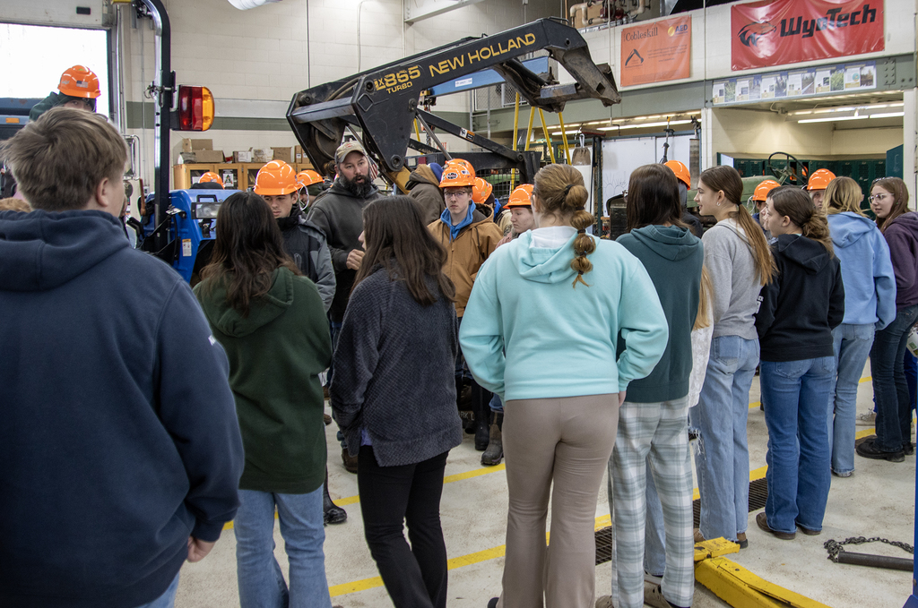 conservation teacher speaks to group of students