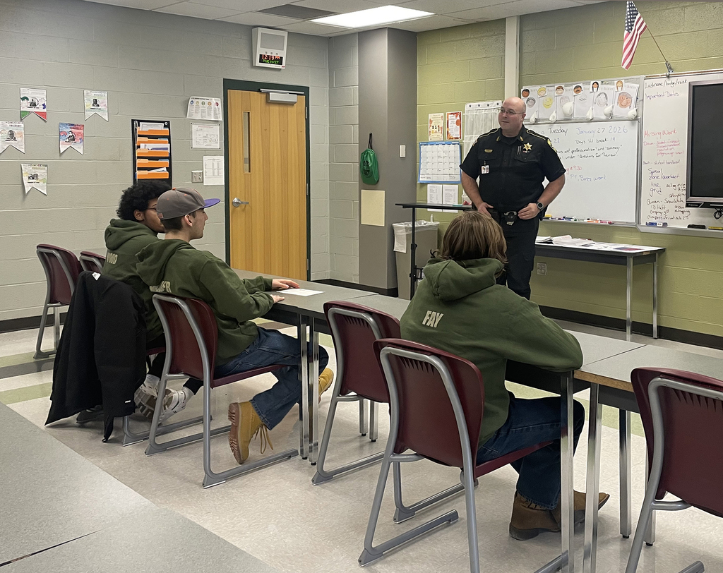 Delaware County Sheriff's Correction first sargeant Goff visit to classroom