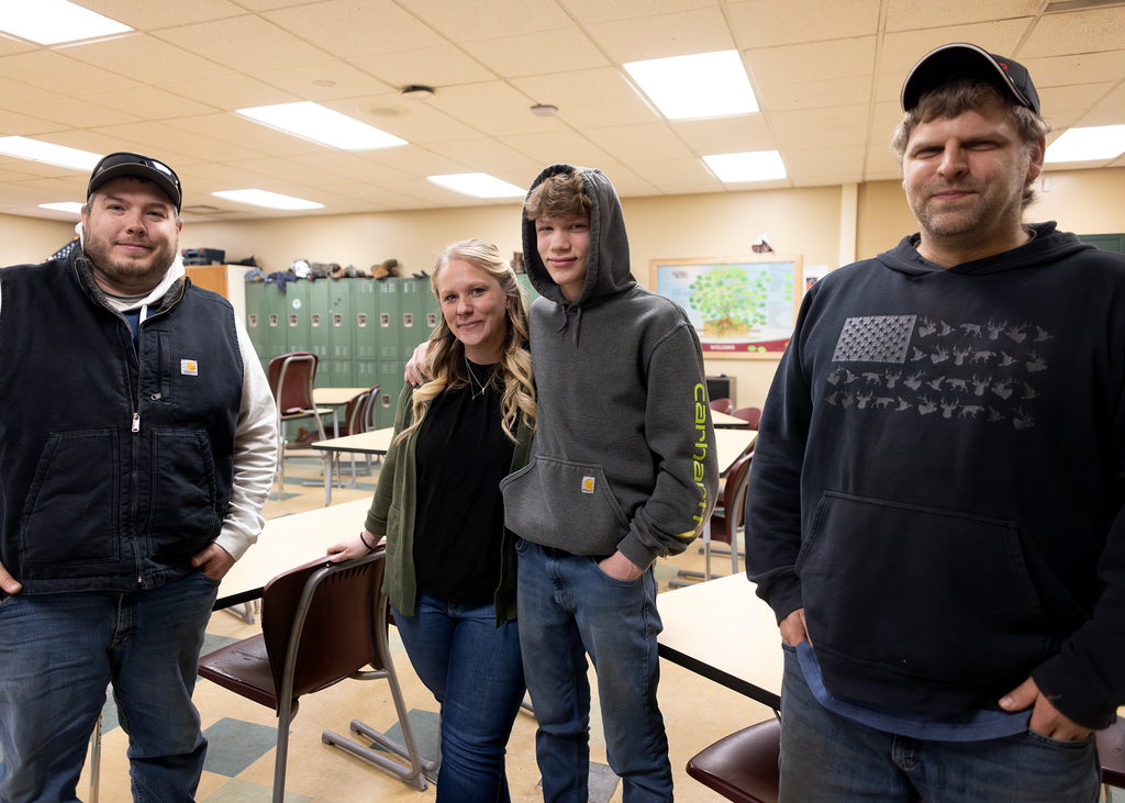 Welding instructor with family