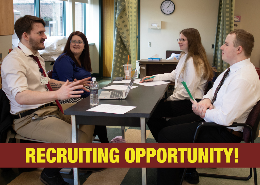 recruiting opportunity! 4 people at a table