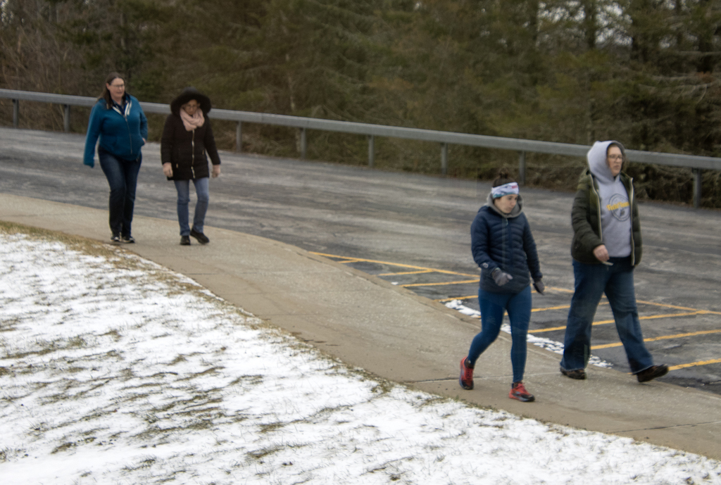 4 people out walking