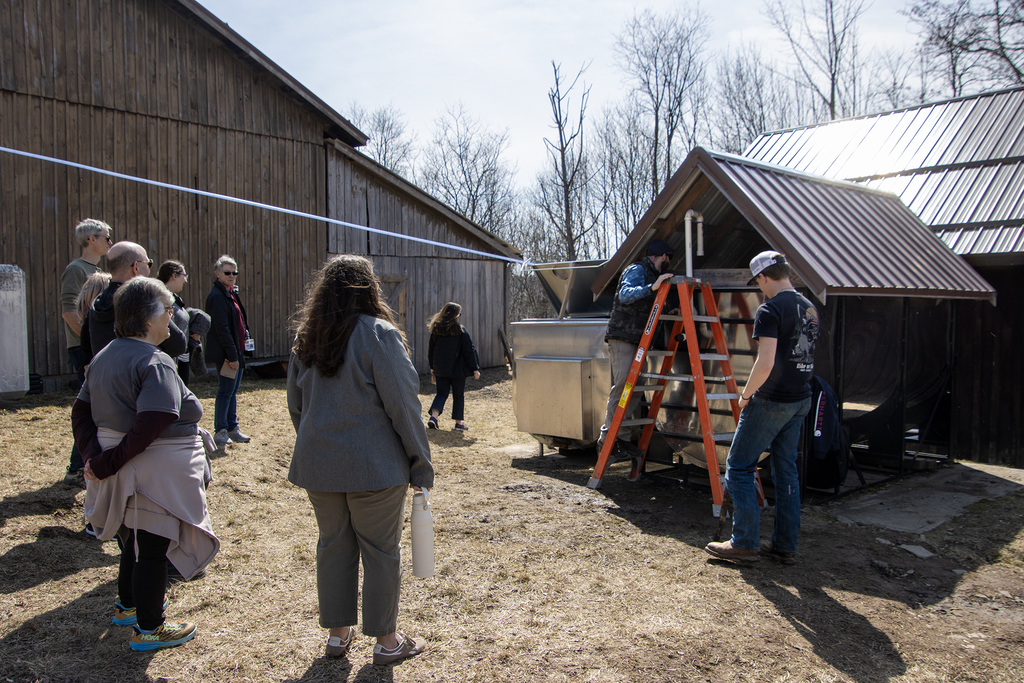 SSC staff look at sap tank