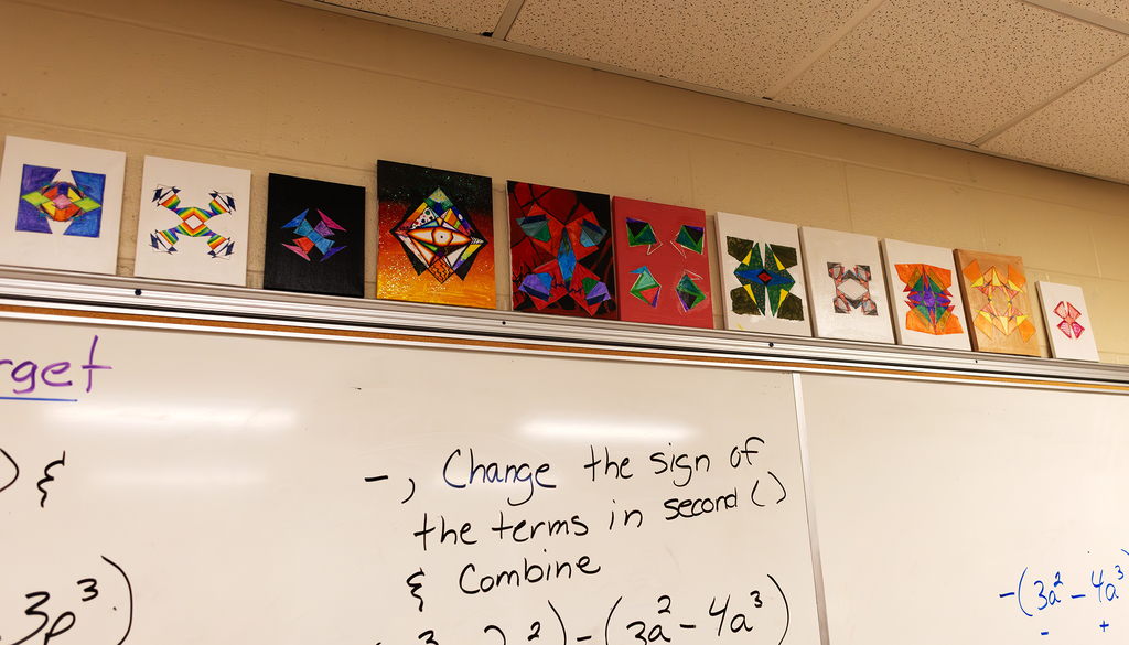 quadratic equation art on wall