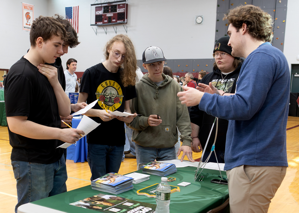 students and a recruiter at the college & career fair