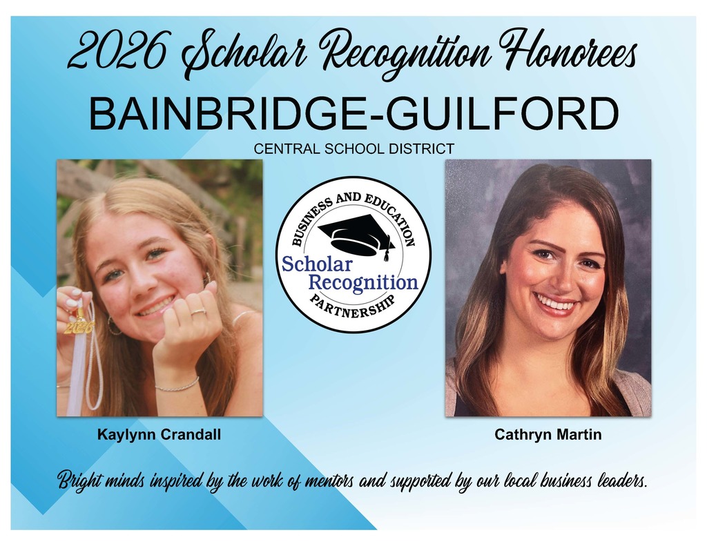 Bainbridge-Guilford Scholar Recognition  Kaylynn Crandall and Cathryn Martin