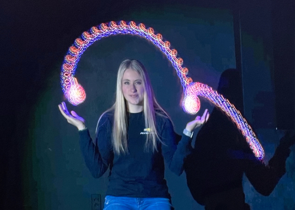 DCMO student in a light effect pjhoto