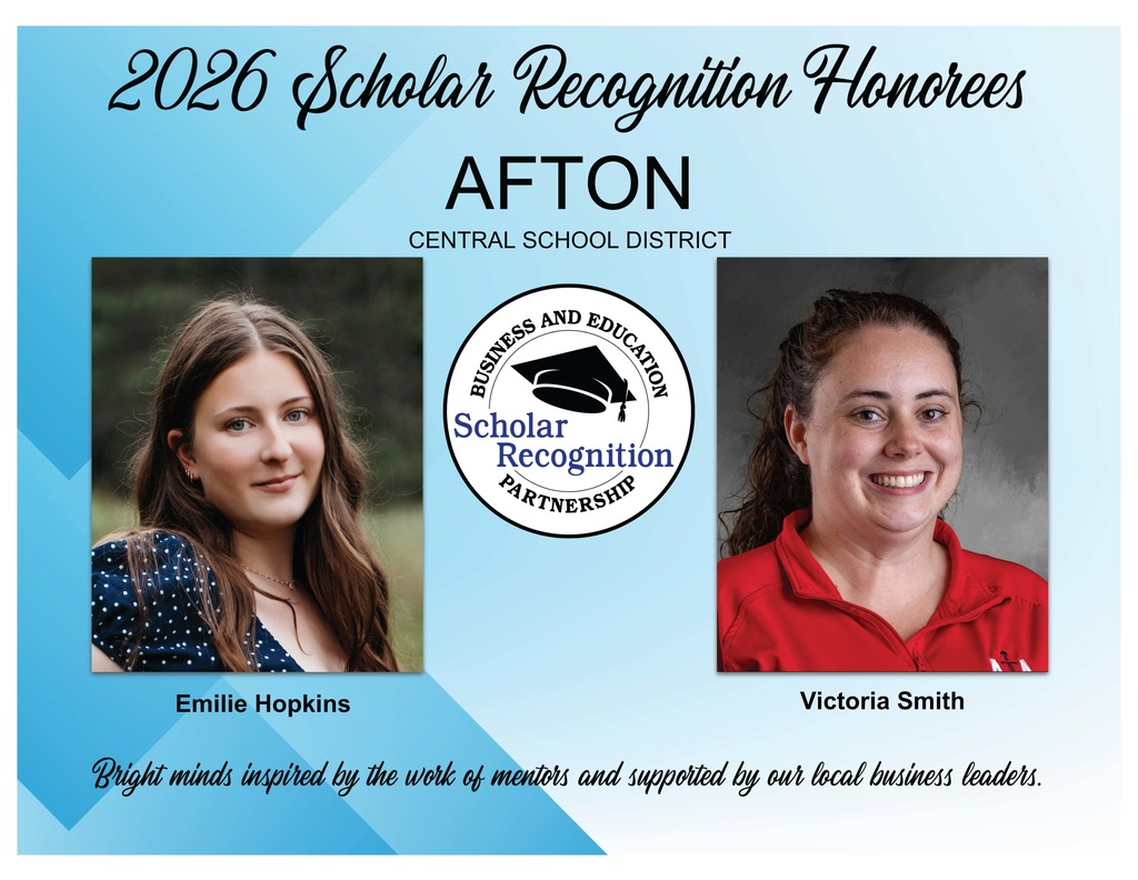 2026 Scholar Recognition Honorees Emile Hopkins and Victoria Smith, Afton