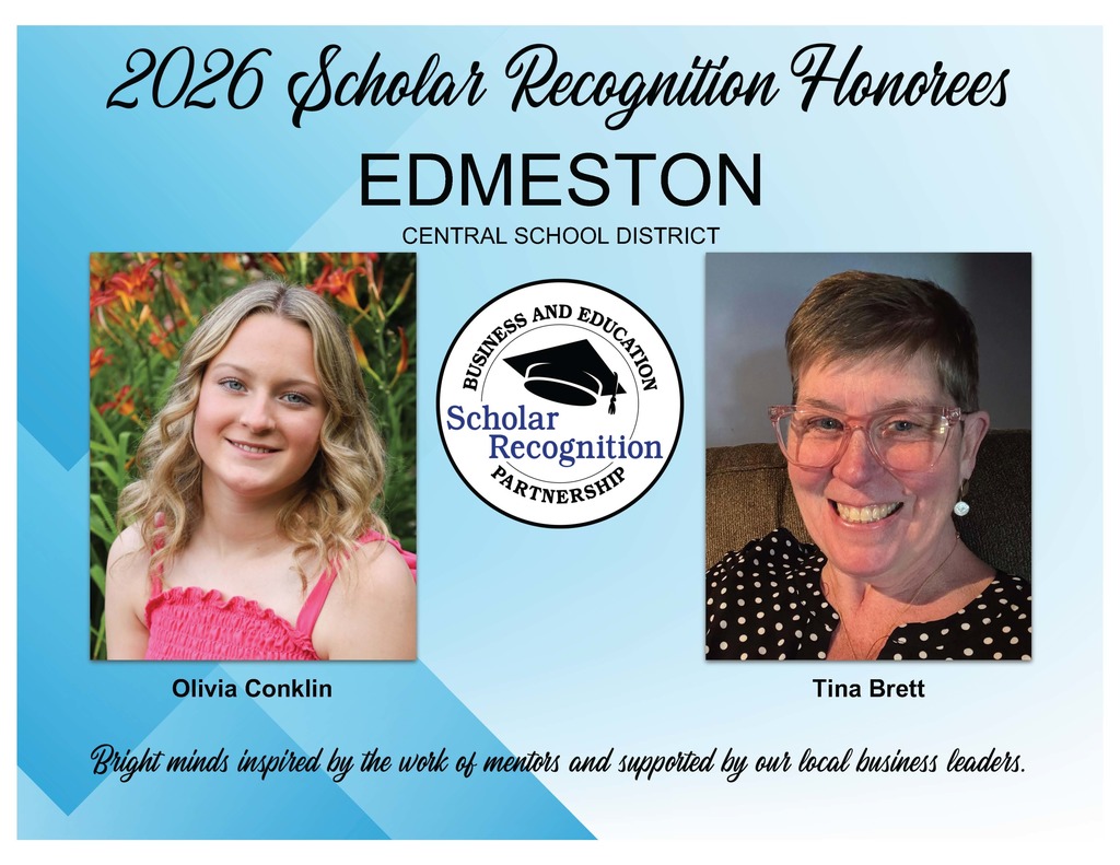 2026 Scholars Recognition Honorees - Edmeston: Olivia Conklin and Tina Bennett