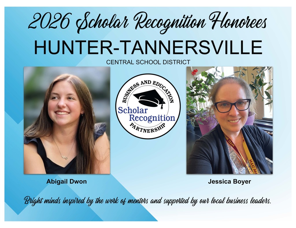 2026 Scholar Recognition Honorees for Hunter-Tannersville CSD: Abigail Dwon and Jessica Boyer
