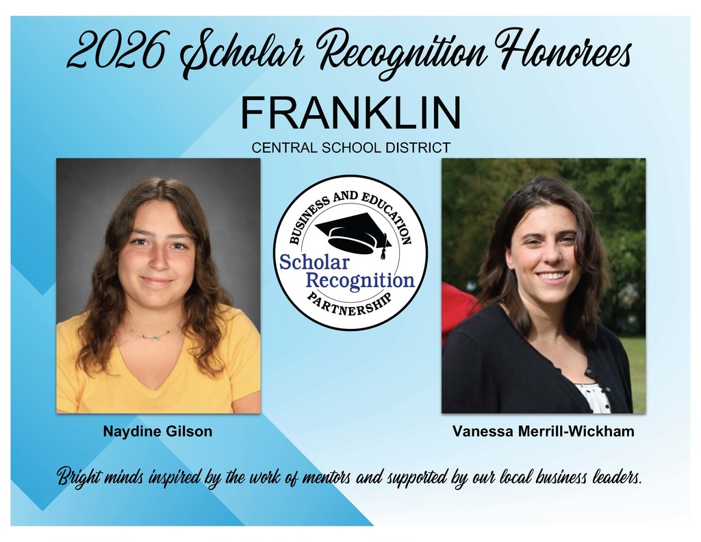 2026 Scholar Recognition Honorees for Franklin CSD: Naydine Gilson and Vanessa Merrill-Wickham