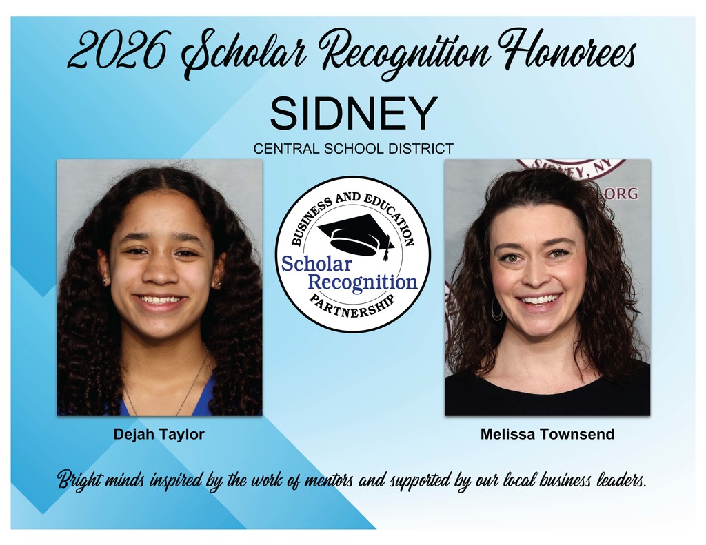 2026 Scholar Recognition Honorees for Sidney CSD: Dejah Taylor and Melissa Townsend