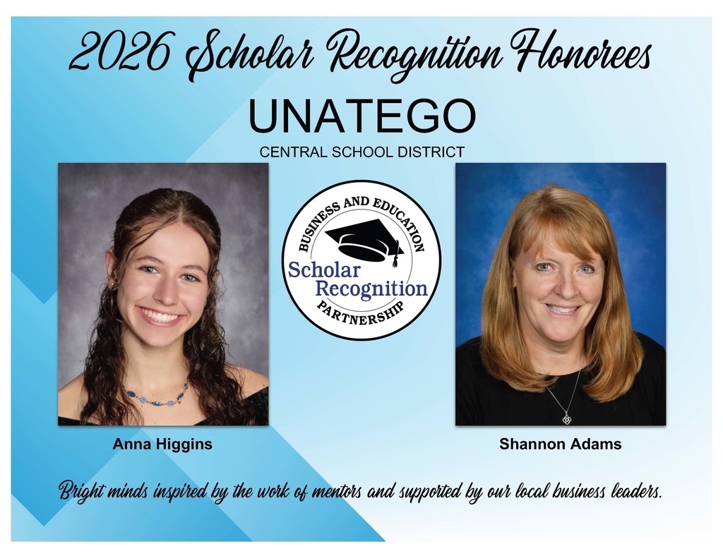 2026 Scholar Recognition Honorees for Unatego CSD: Anna Higgins and Shannon Adams