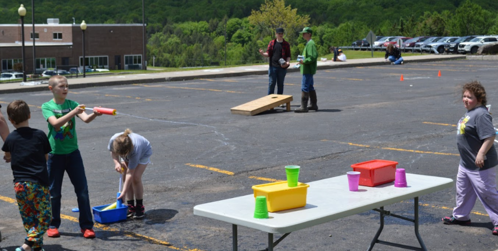 students playing games during field days