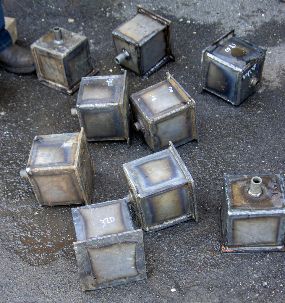 a number of the steel boxes