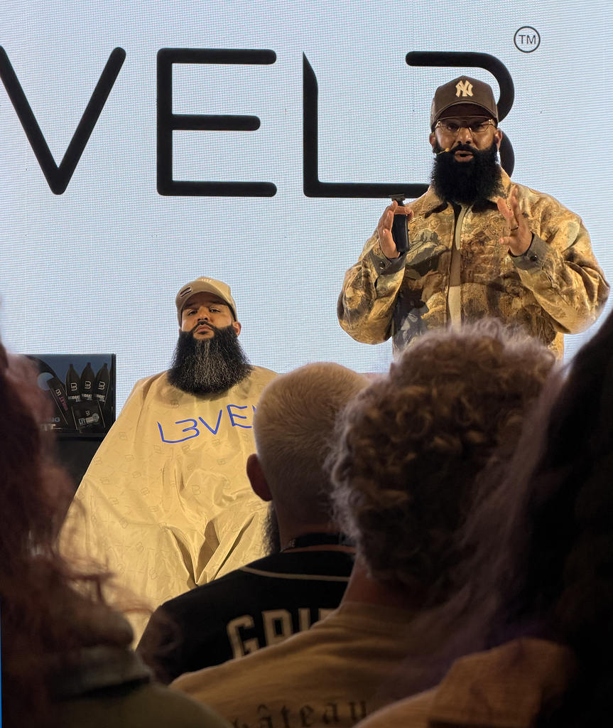 barber on the presentation stage