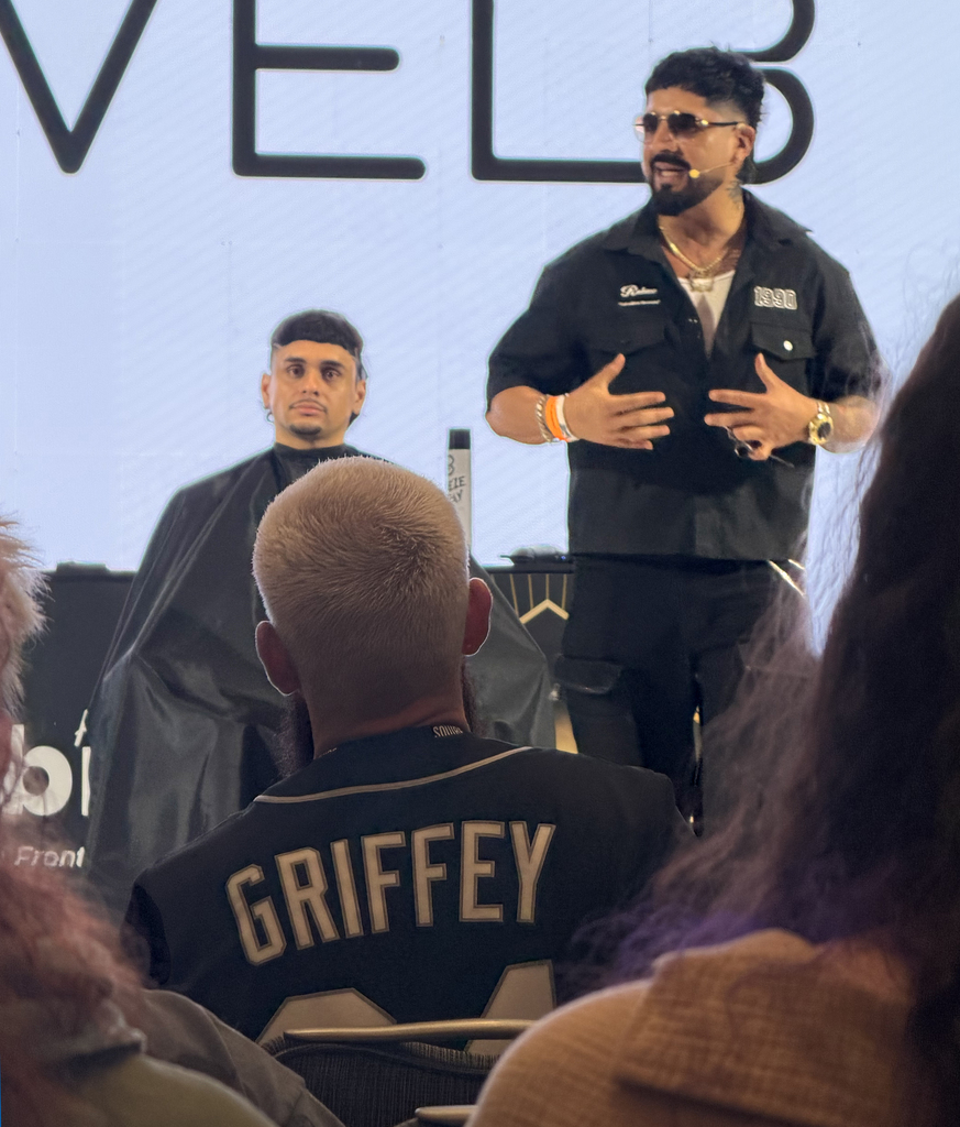 barber on the presentation stage