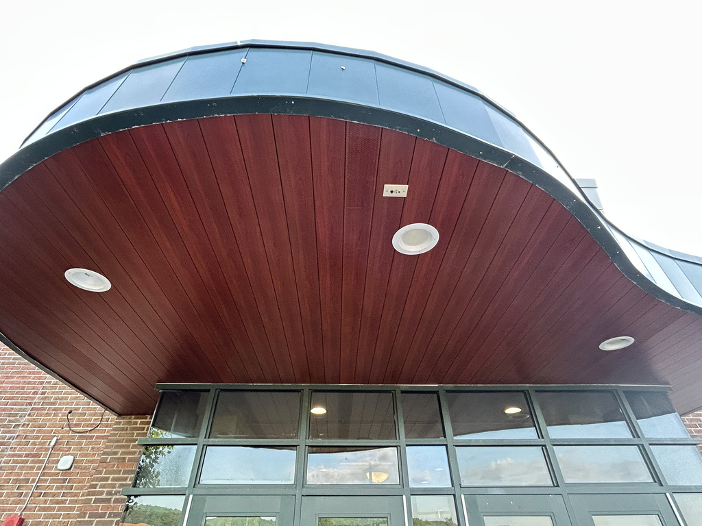 view of new overhang soffit