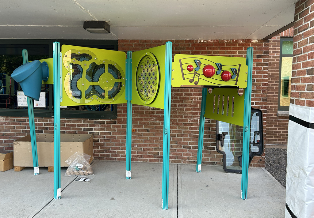 playground equipment assembled and waiting to be installed