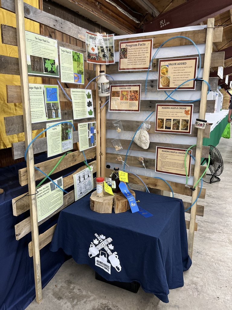 DCMO BOCES FFA display at the county fair youth building