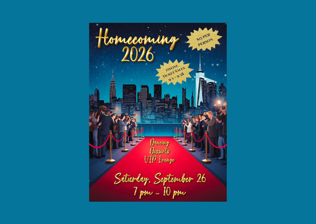 Red carpet in foreground with blue night city skyline in background and paparazzi flanking red carpet.