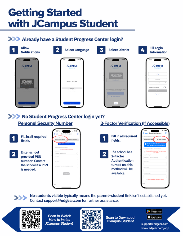 JCampus Student App Instruction