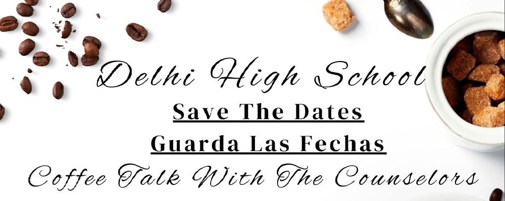 Coffee with the counselors flyer. Save the Date